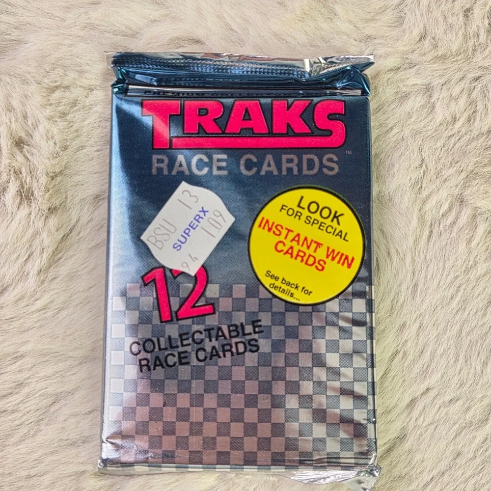 Lot of 9 Vintage 1993 TRAKS Race Cards Premium Collector Series Sealed Packs